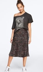 Satin PINK Victoria's Secret Midi Skirt